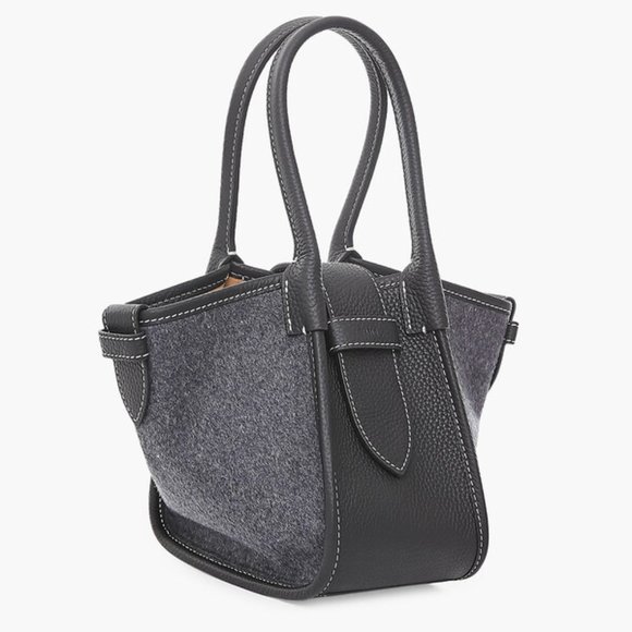 Vasic  Black and Gray Port Mini Wool Bag/Purse NWT in orig packaging! - Picture 3 of 6